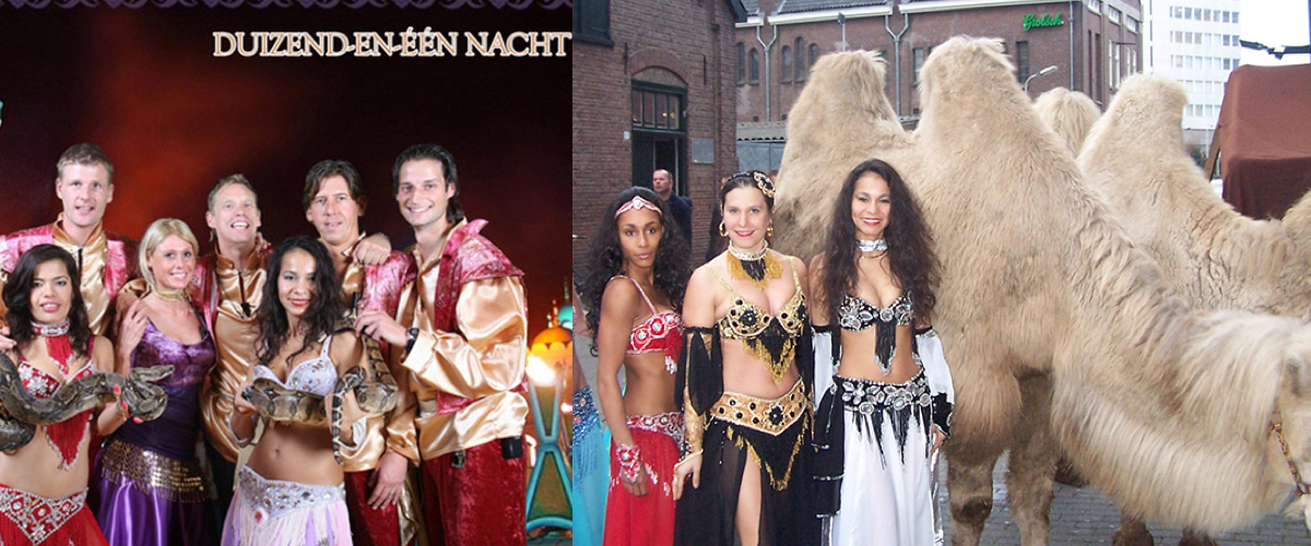 Aladdin feest compleet met slangen en kamelen